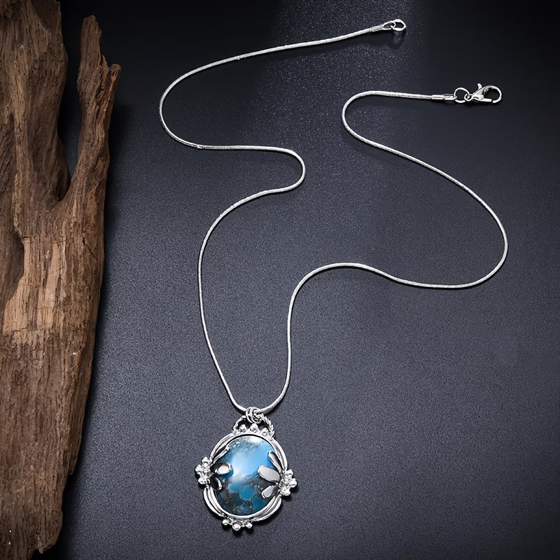 Collier Vintage en Pierre Bleue
