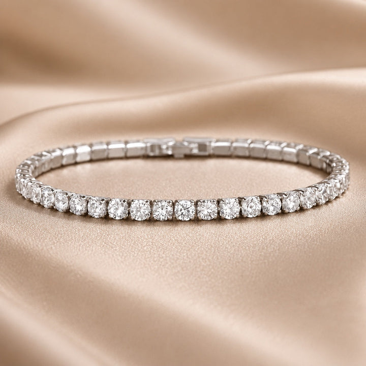 Bracelet de tennis en cristal or blanc