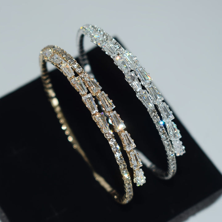 Bracelet Classique en Or Blanc avec Zircon Cubique