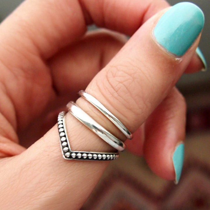 Chevron Sterling Silver Ring - Ideal for Thumb