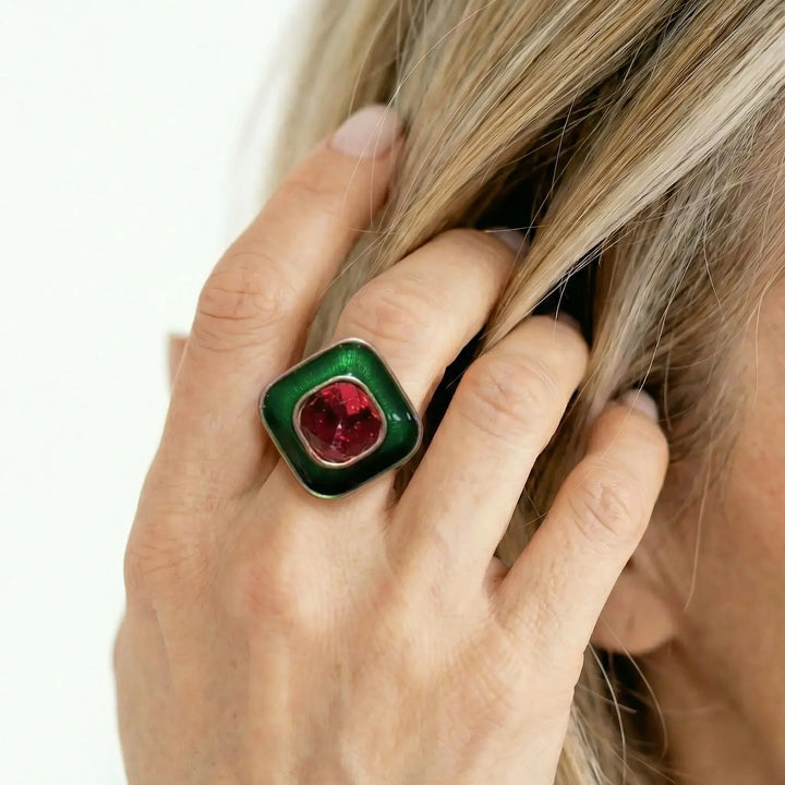 Bague Élégance Cramoisi de Noël