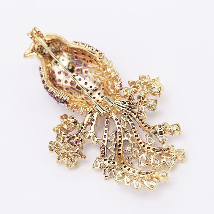Broche Oiseau Chanteur avec Couronne