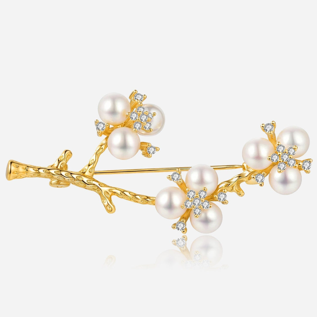 Broche Fleur en Perles Cristallines