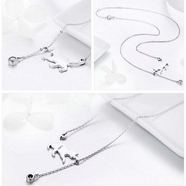 Collier Pendentif Chaîne avec Chat Mignon