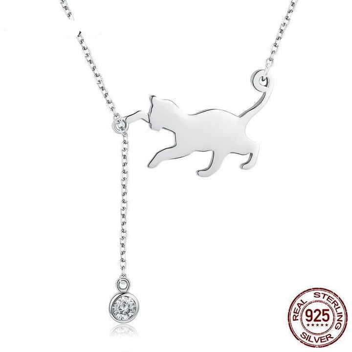 Collier Pendentif Chaîne avec Chat Mignon