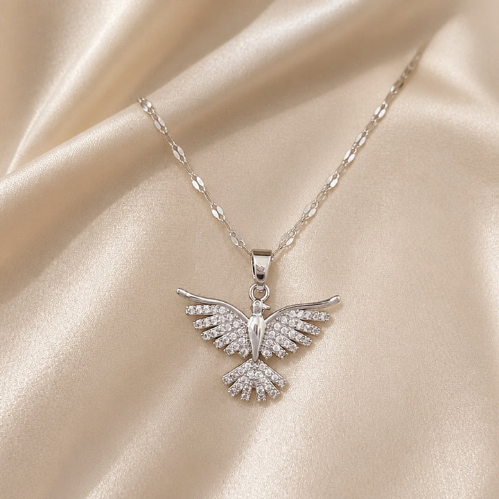 Collier Phénix en Zirconium et Or Blanc