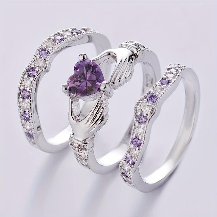 Ensemble de Bagues Claddagh en Coeur