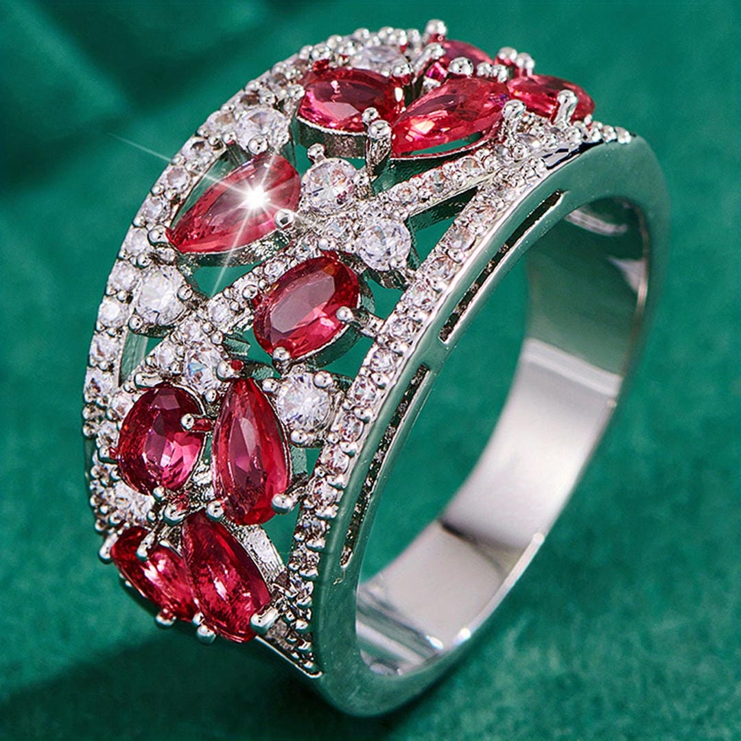 Bague Vintage Cluster Marquise Pavé