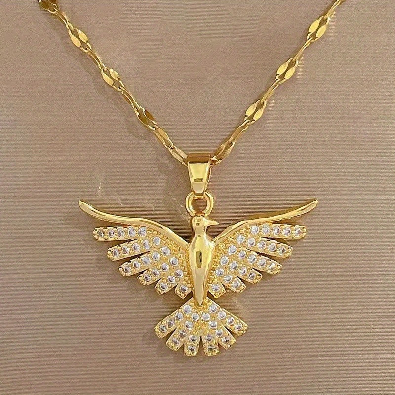 Collier Phénix en Zirconium et Or Blanc
