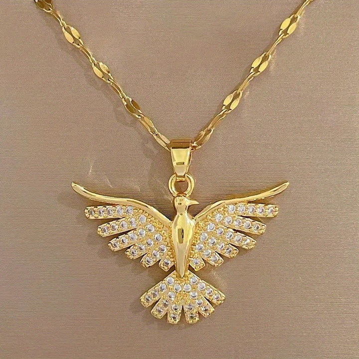 Collier Phénix en Zirconium et Or Blanc