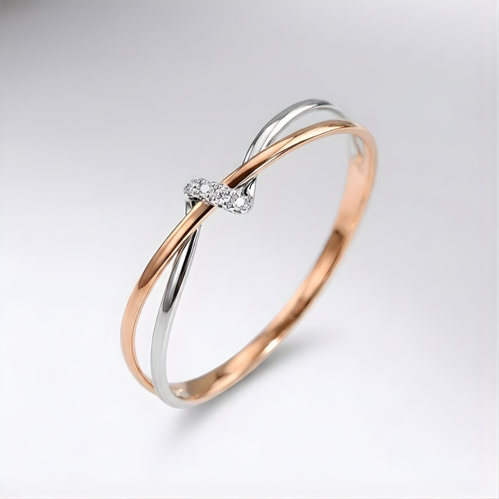 Bague Fine Twin Crossline