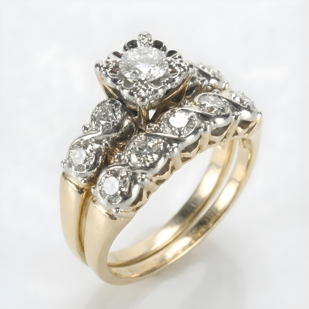 Bague Classique en Zirconium Fleurie