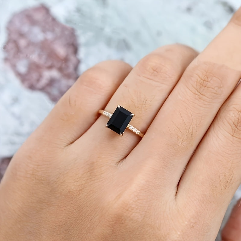 Bague Minimaliste en Zirconium Noir Éclatant