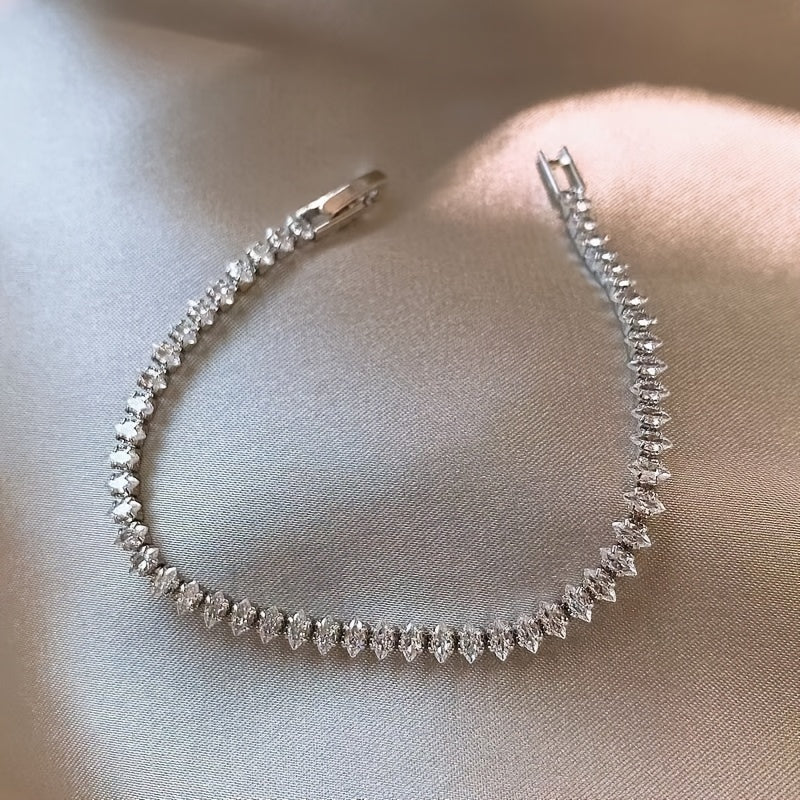 Bracelet en chaîne en zircon géométrique