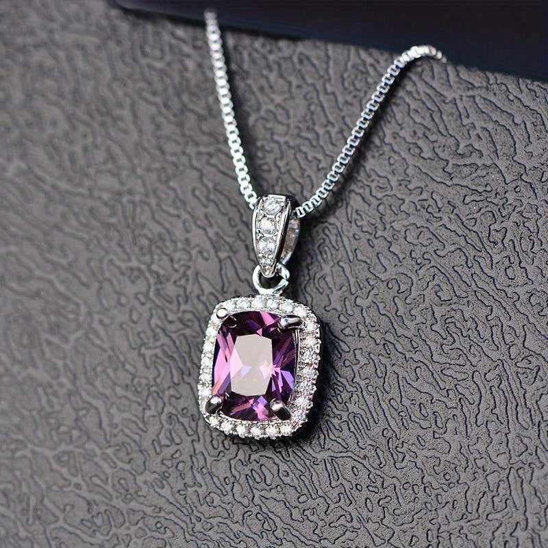 Collier Pendentif Halo en Taille Coussin