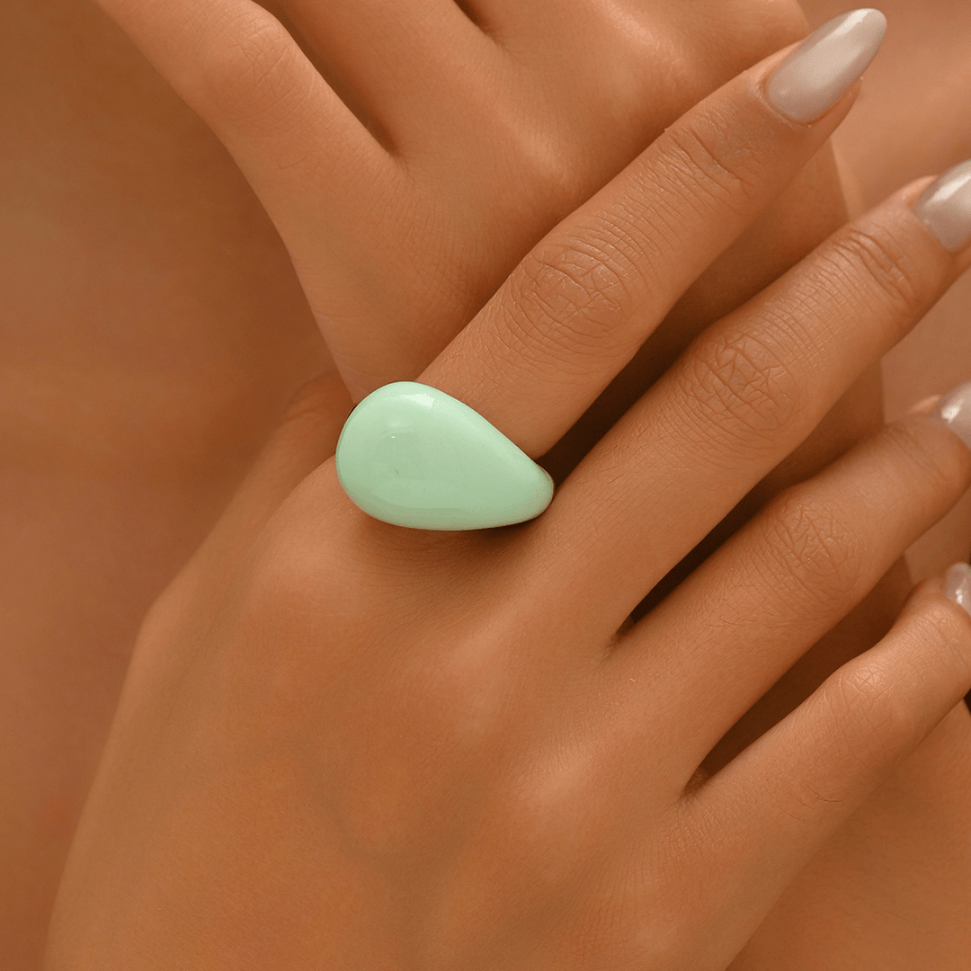 Bague en Émail Goutte de Rosée