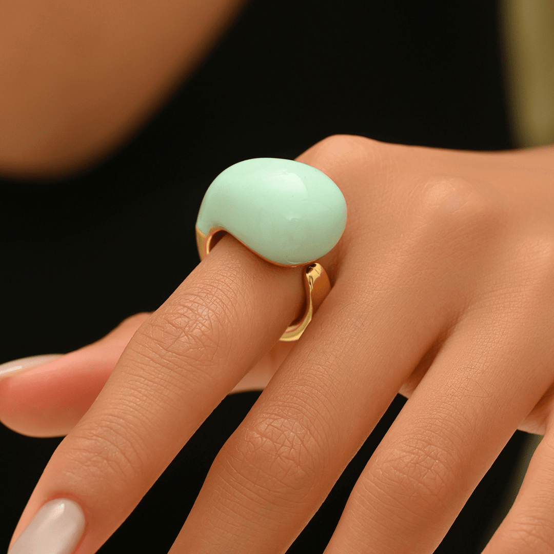 Bague en Émail Goutte de Rosée