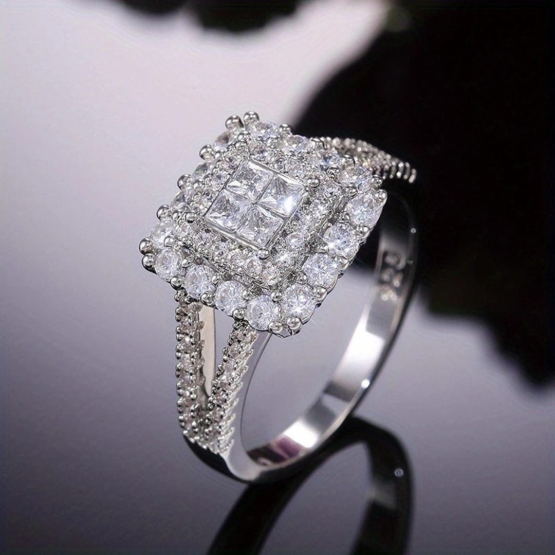 Square Zirconium Wedding Ring