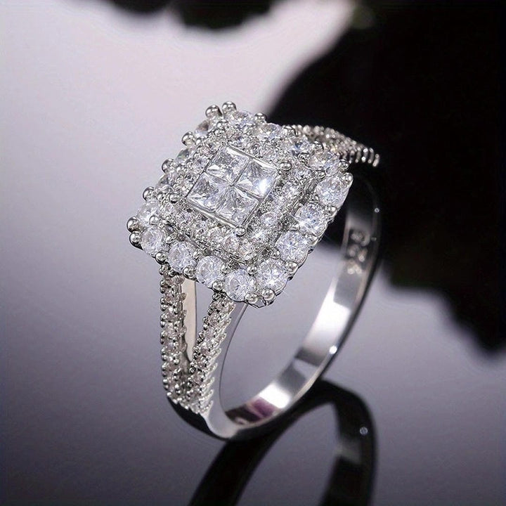 Square Zirconium Wedding Ring