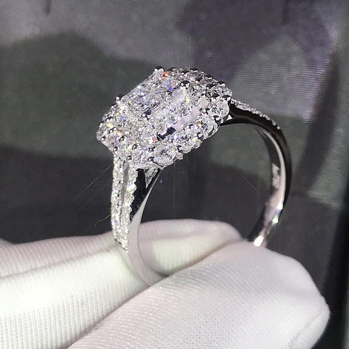 Square Zirconium Wedding Ring