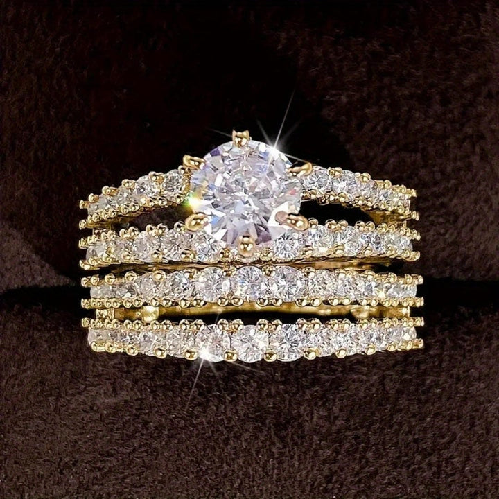 Ensemble de Bagues Halo Éclatant