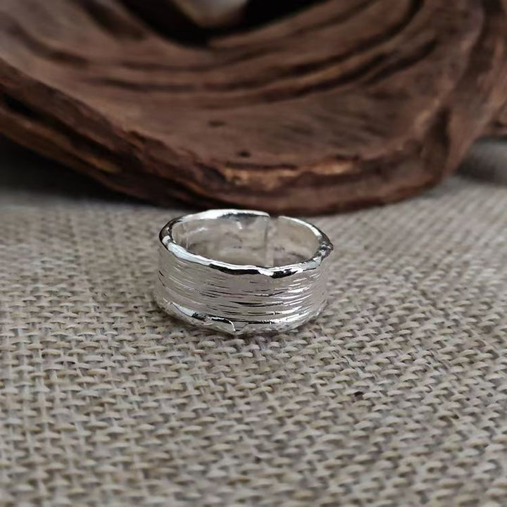 Bague Martelée en Argent et Or