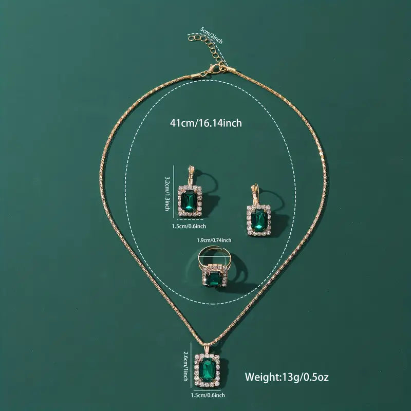 Sylvara Greenveil Jewellery Set | White Gold