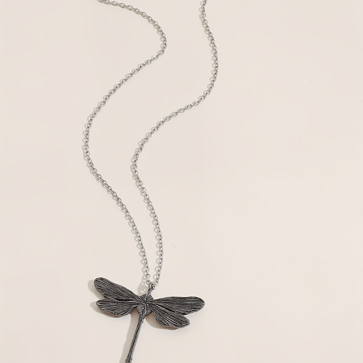 Collier Pendentif Libellule Vintage en Pierre de Lune