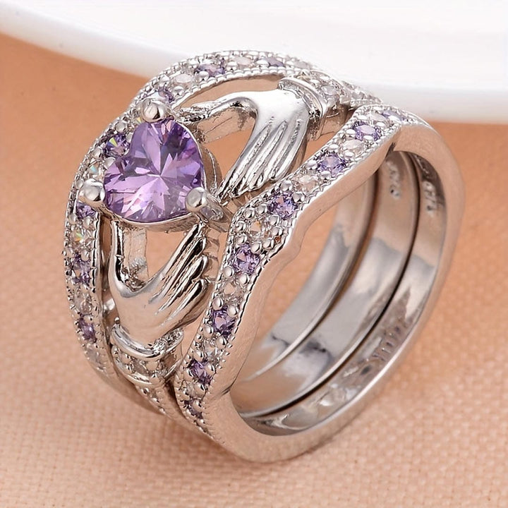Ensemble de Bagues Claddagh en Coeur