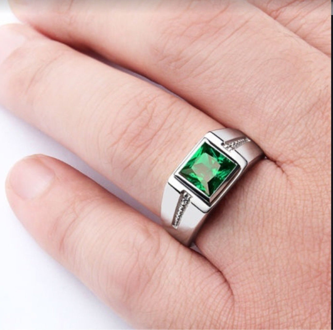 Bague Vintage en Cristal Carré