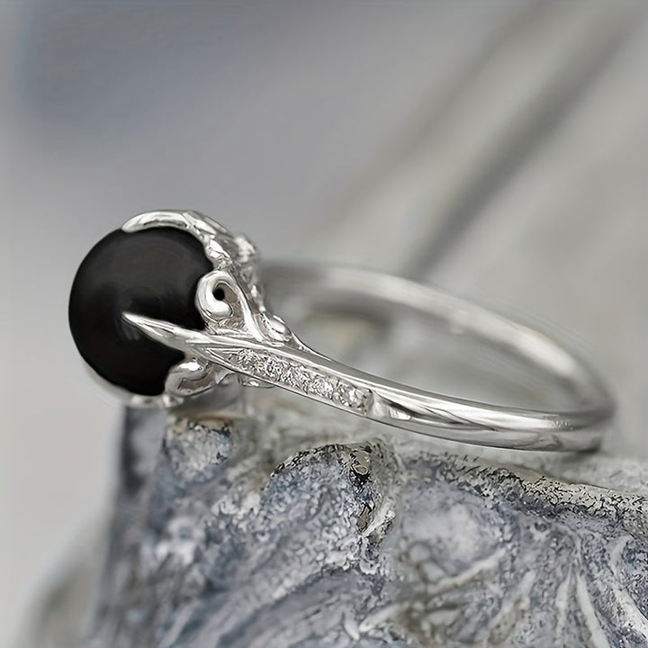 Bague Vintage en Zircon Cubique Noir