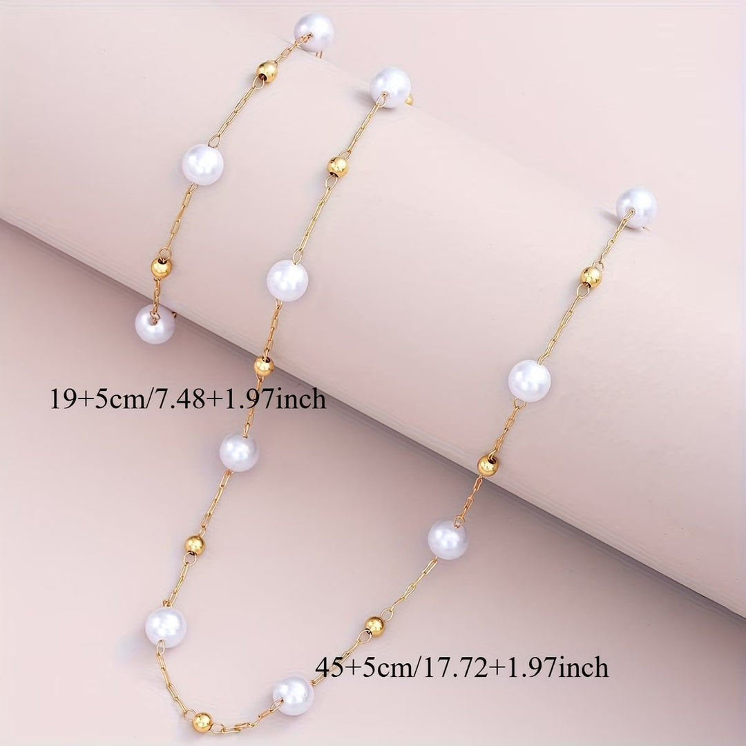 Ensemble de Bijoux en Chaîne de Perles Fines