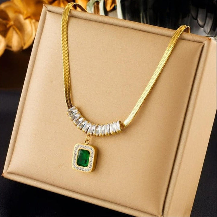 Ensemble Élégant de Bijoux en Émeraude