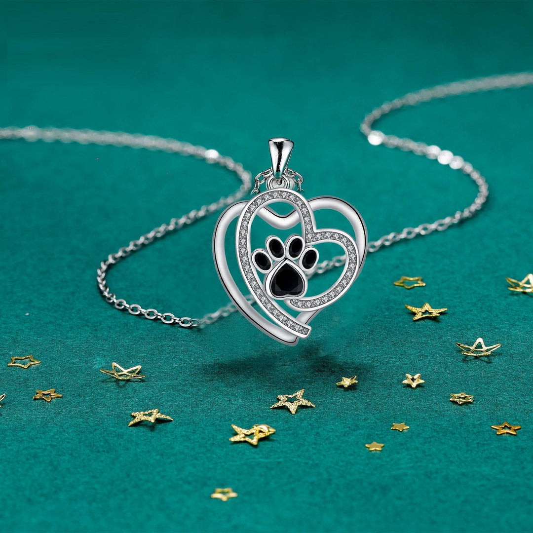 Collier Clavicule avec Motif de Patte Adorable