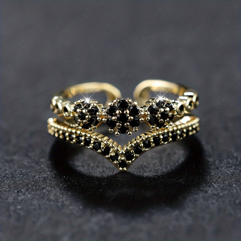 Bague de Luxe à Double Étage