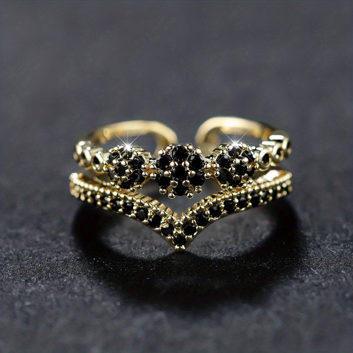 Bague de Luxe à Double Étage