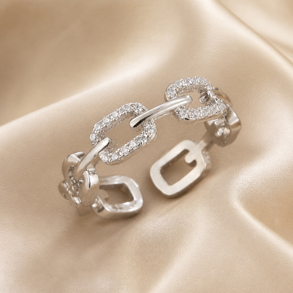 Bague en Or Blanc avec Zircon Cubique Brillant