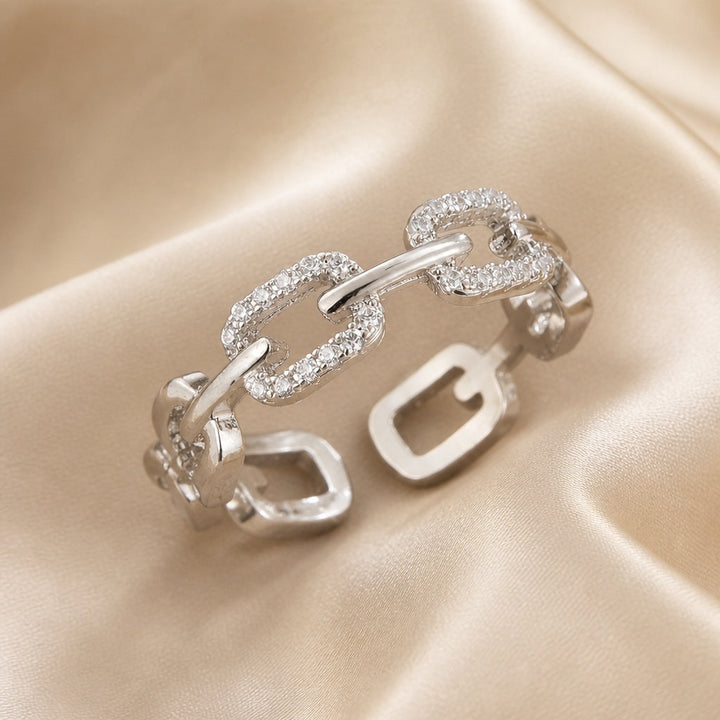 Bague en Or Blanc avec Zircon Cubique Brillant