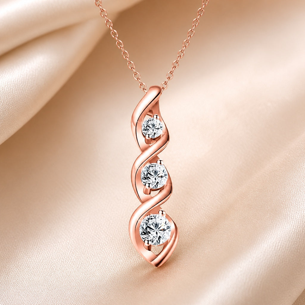 Collier Infini en Zirconium Or Blanc