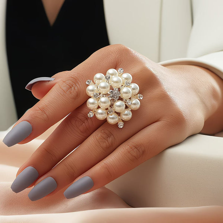 Bague Ajustable Fleur de Perle