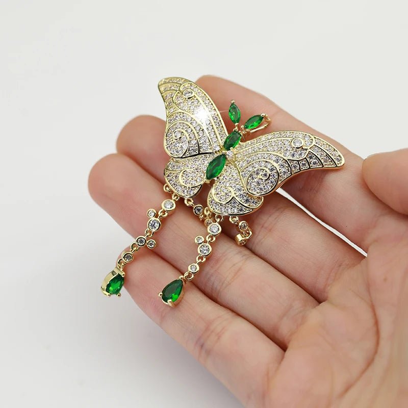 Broche Papillon en Émeraude
