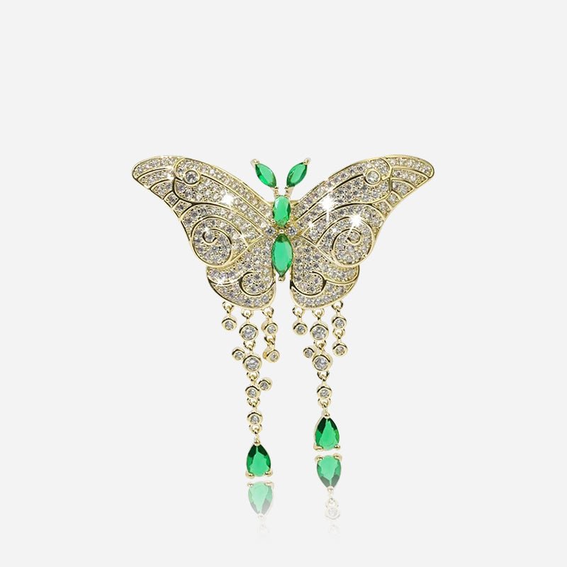 Broche Papillon en Émeraude