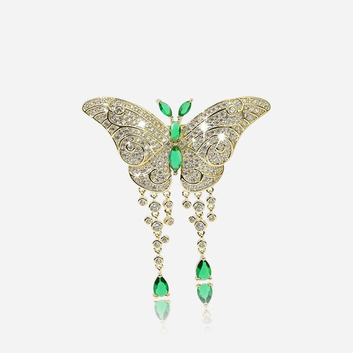 Broche Papillon en Émeraude