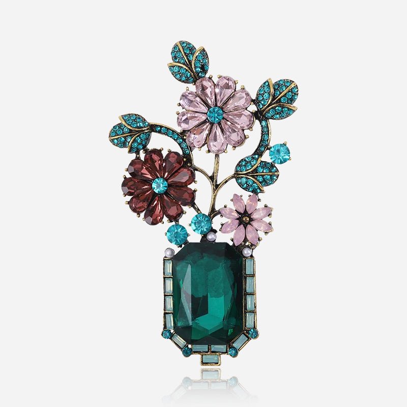 Broche Émeraude Jardin