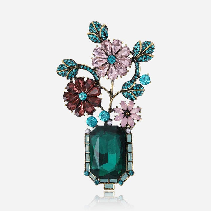 Broche Émeraude Jardin