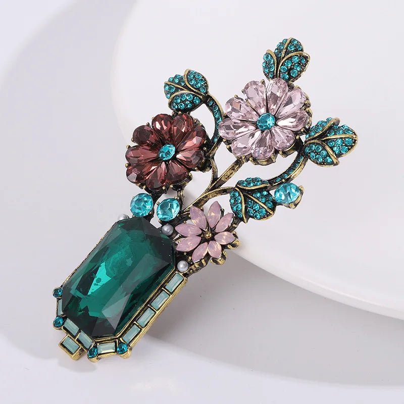 Broche Émeraude Jardin