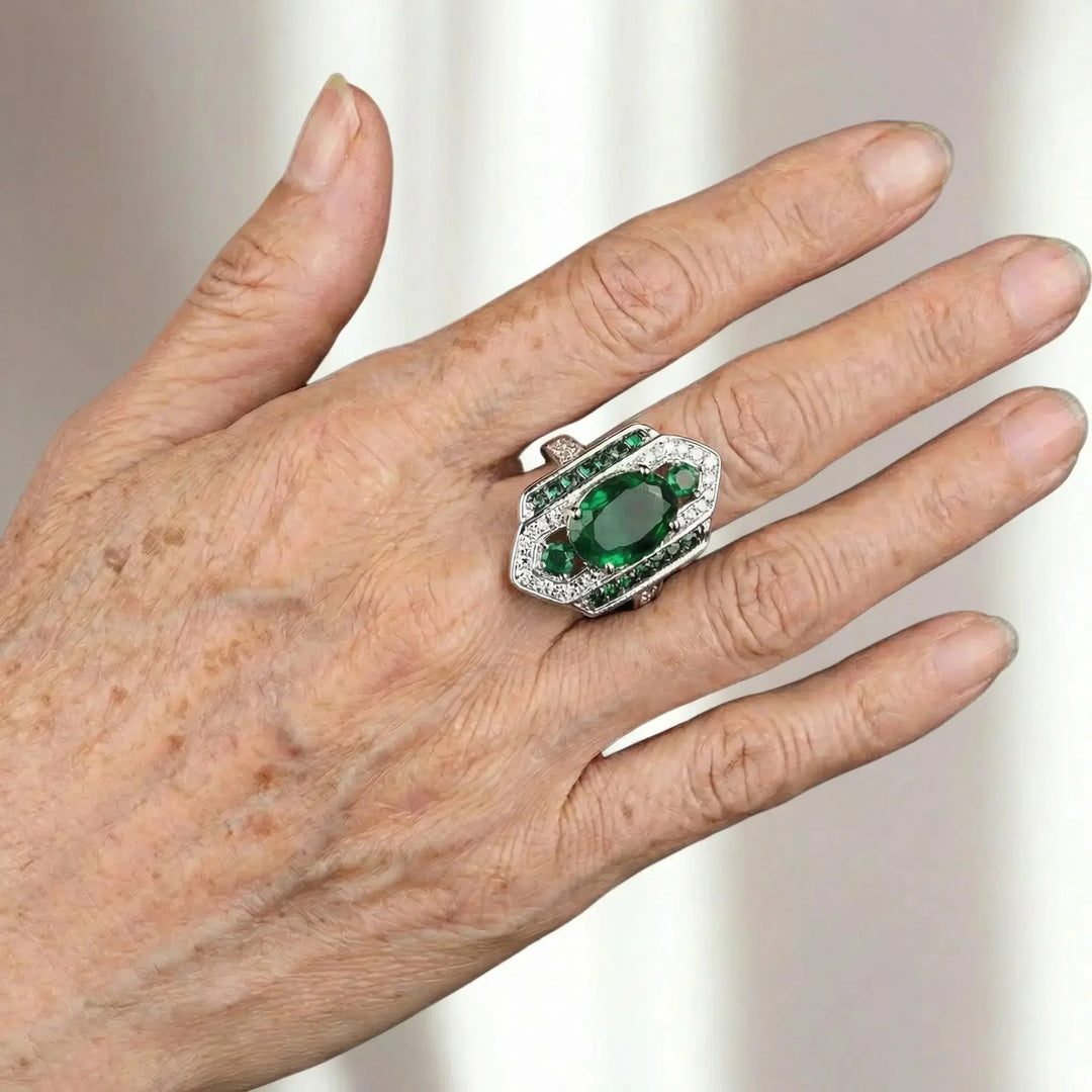 Bague Déclaration Héritage en Émeraude