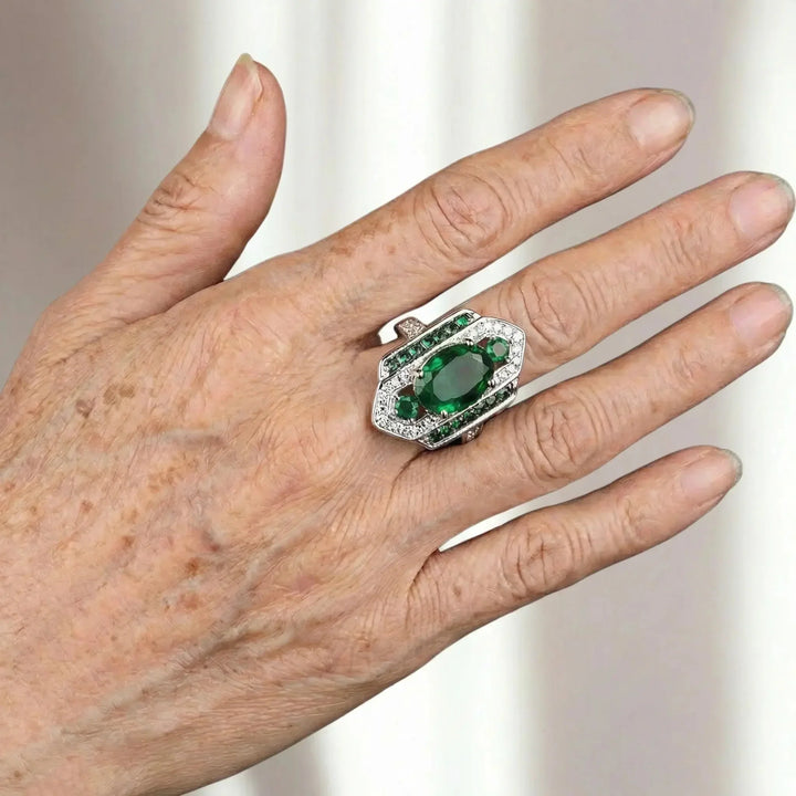 Bague Déclaration Héritage en Émeraude