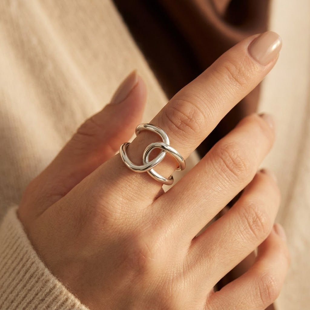Intertwined Open Silver Ring