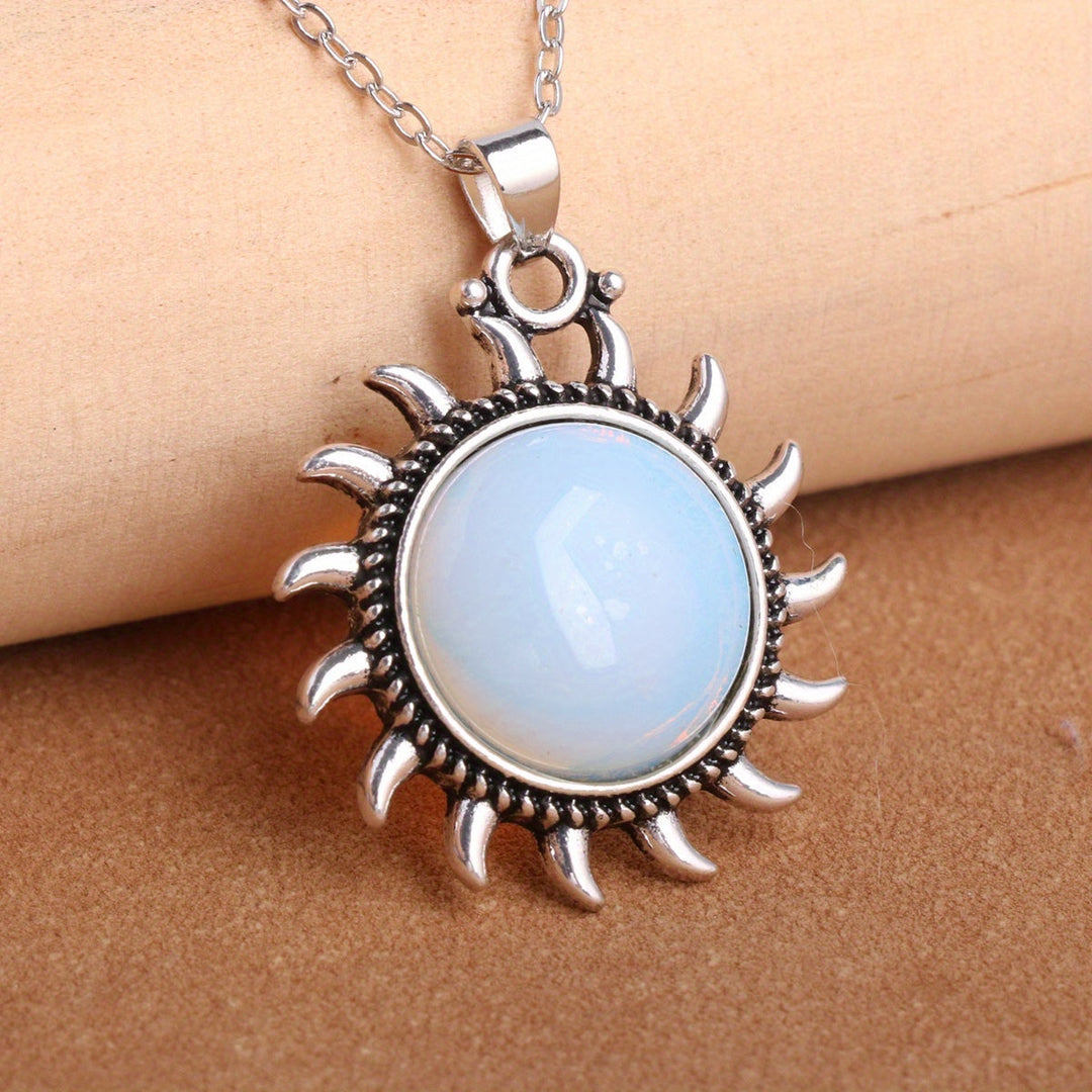 Collier soleil en pierre de lune